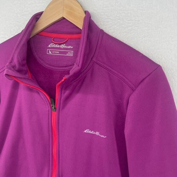 EDDIE BAUER Jacket Womens L FreeHeat Plush Fleece Lined Full Zip Purple - Picture 6 of 16
